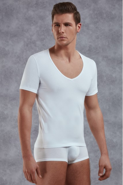 Λευκη μπλουζα με βαθυ V Doreanse